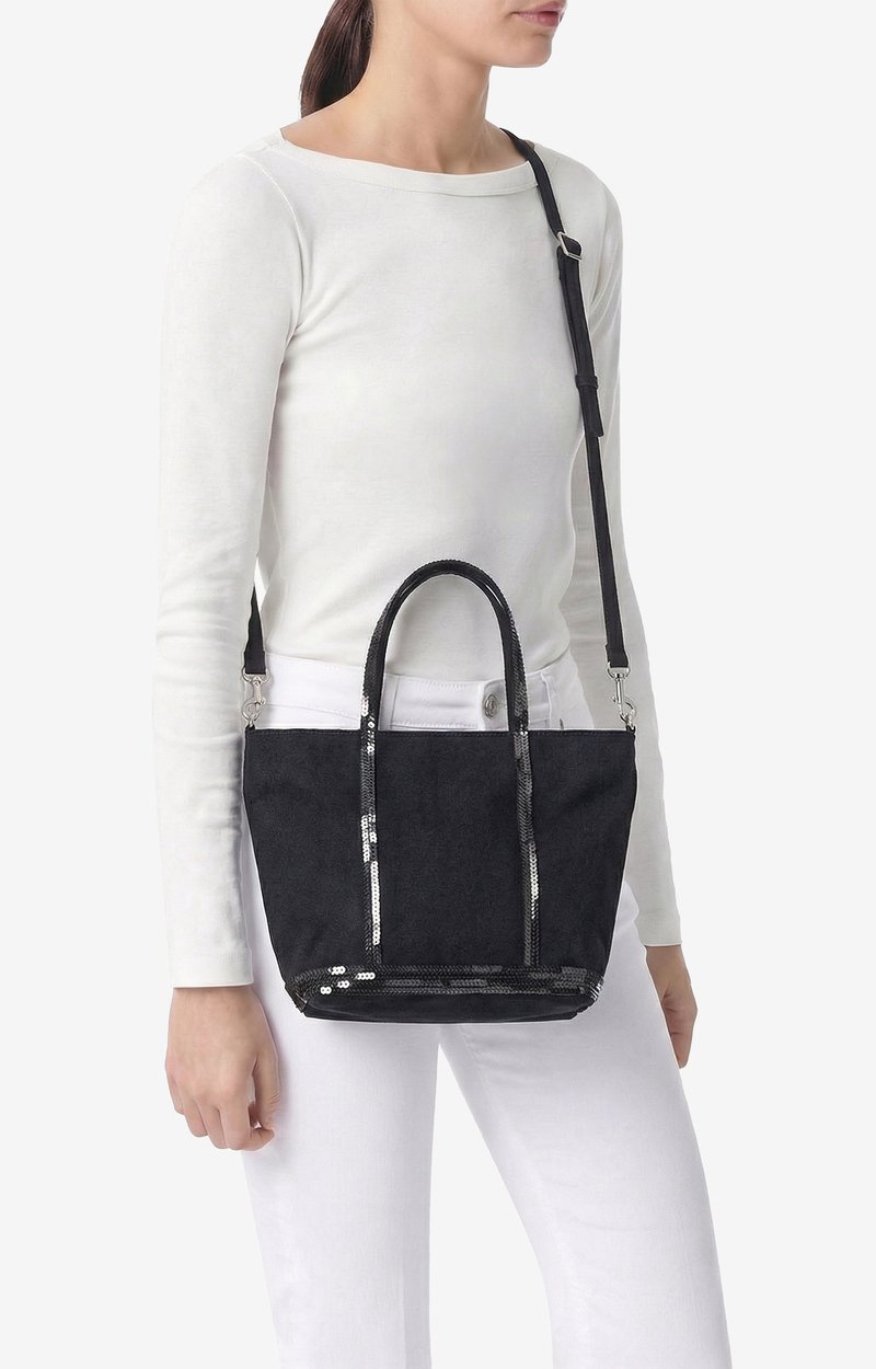 Canvas S Zipped Cabas Tote Hand or crossbody carry, zip closure Black Vanessa Bruno