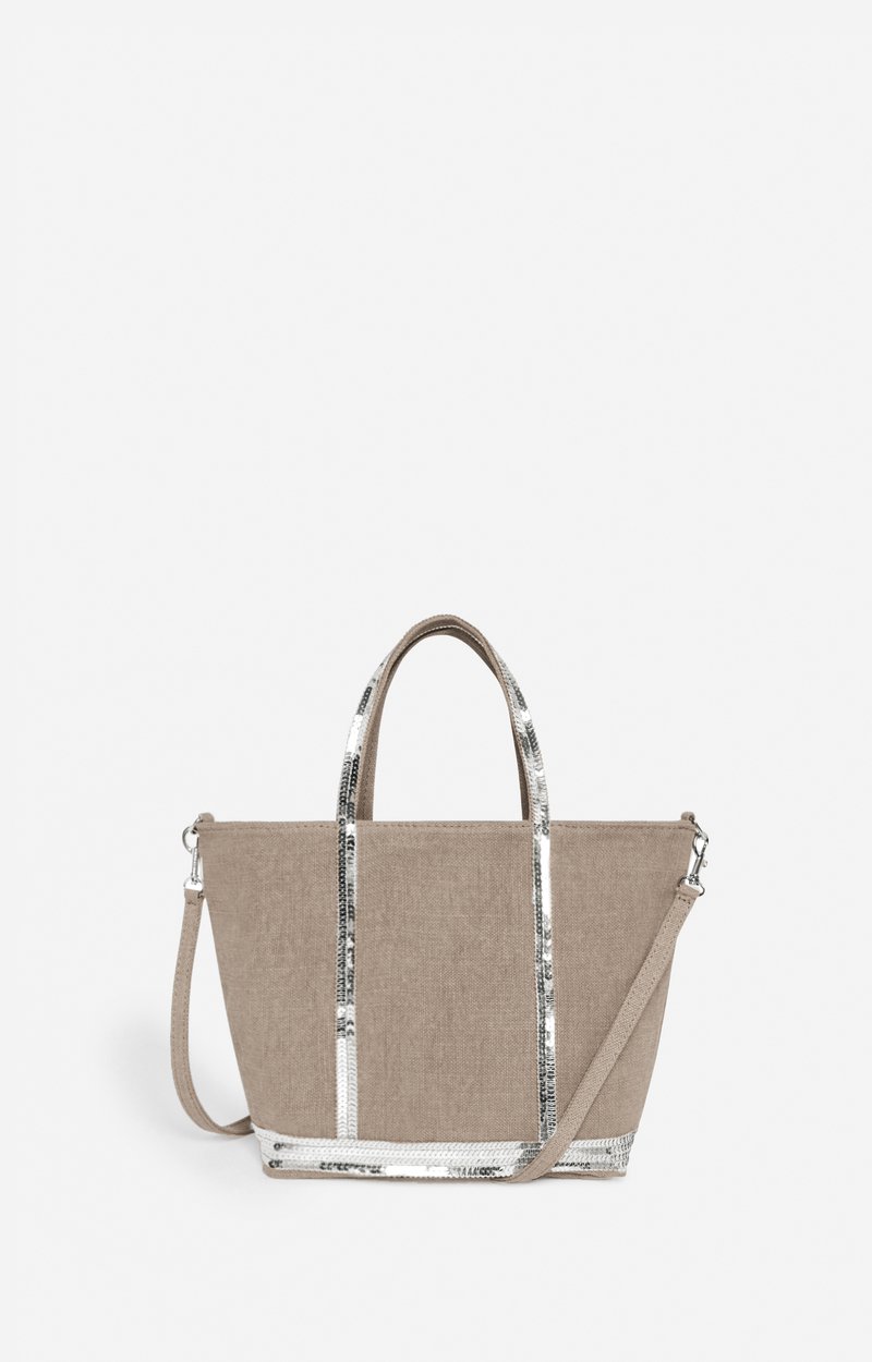 Linen S Zipped Cabas Tote, Hand or crossbody carry, zip closure