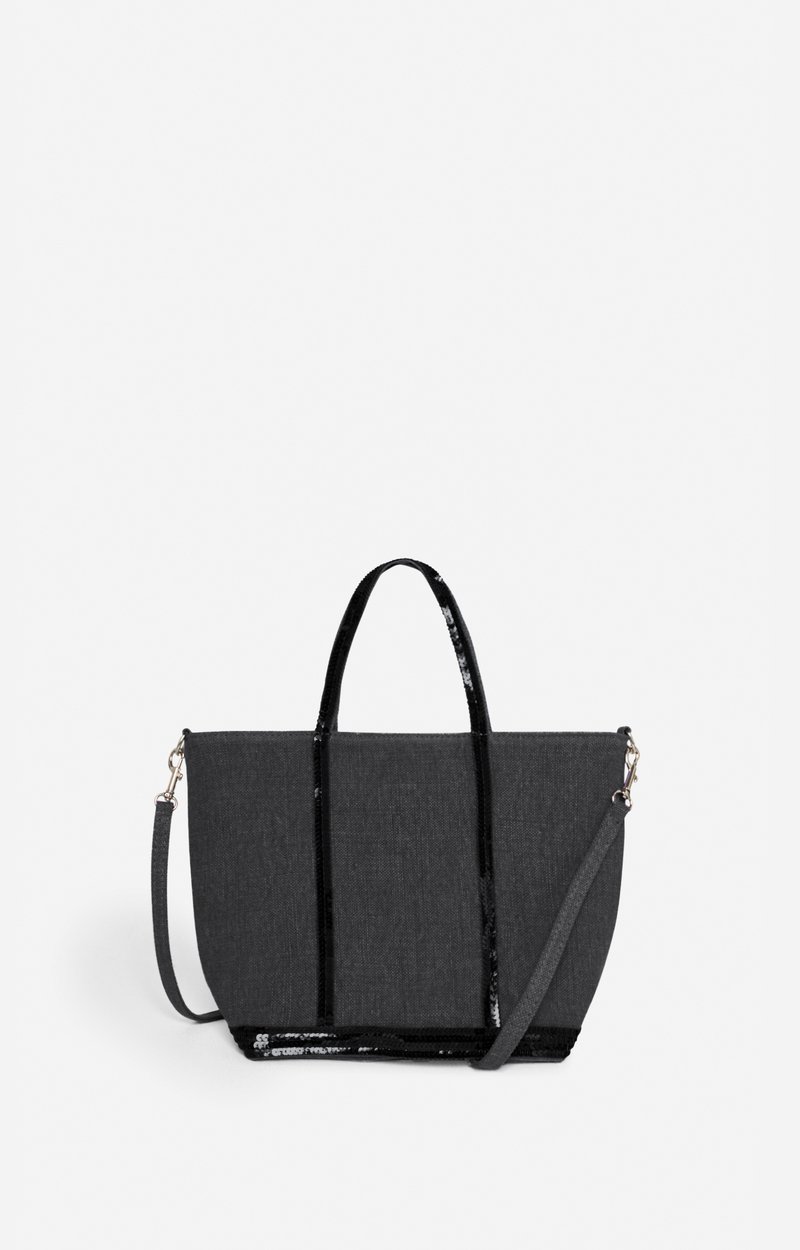 Linen S Zipped Cabas Tote Hand or crossbody carry, zip closure Black Vanessa Bruno