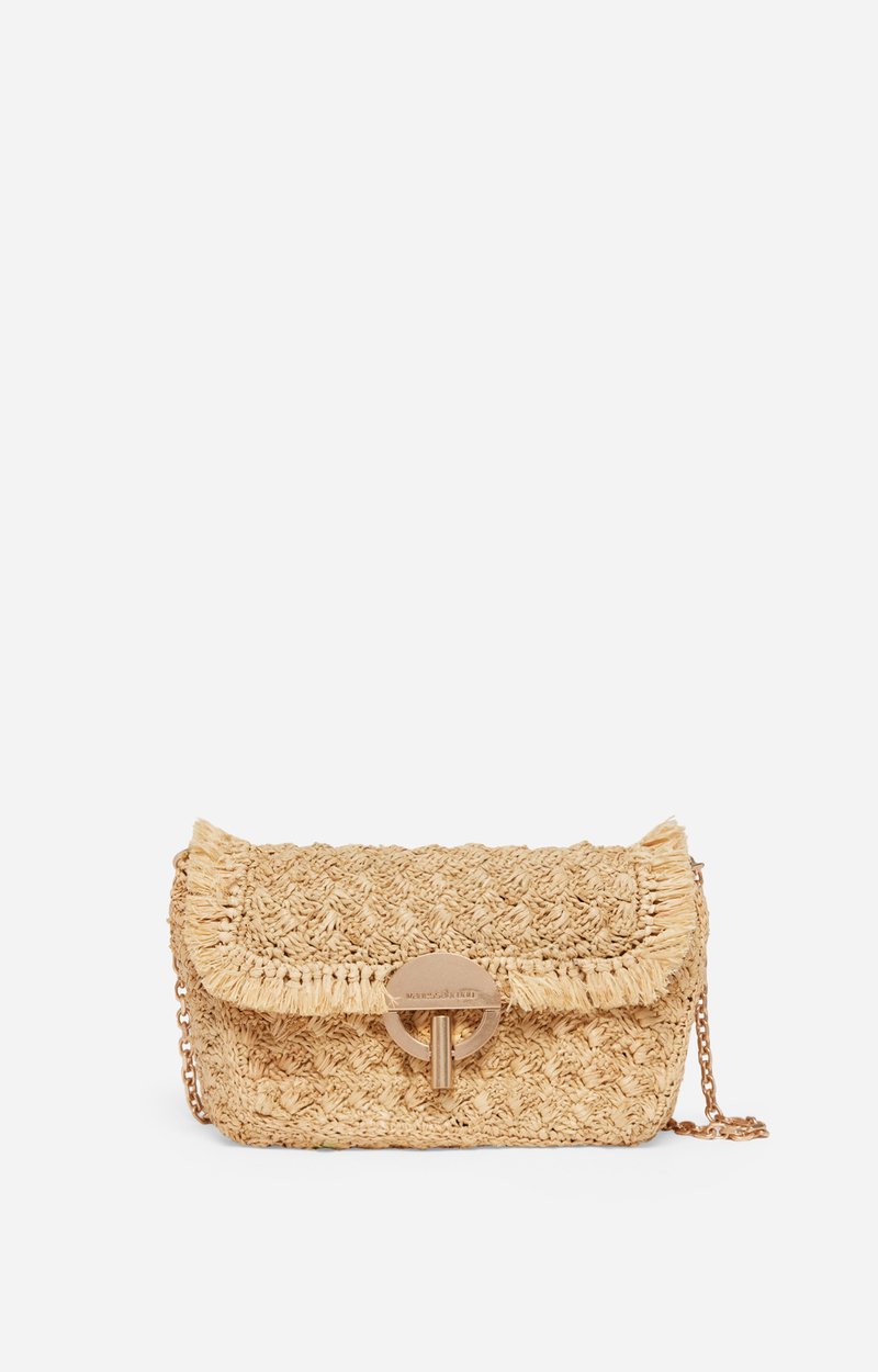 Raphia Medium Moon Bag Made in Madagascar GOLD Vanessa Bruno