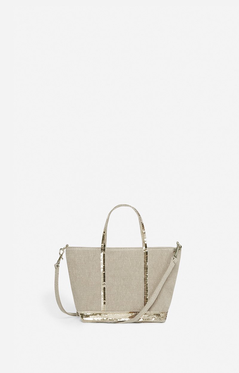 Linen XS Zipped Cabas Tote, Hand or crossbody carry, zip closure