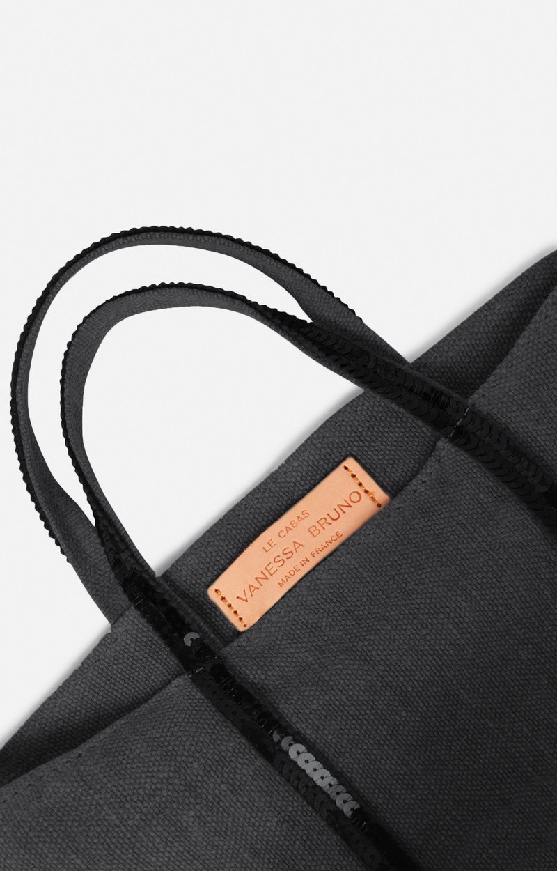 Linen XS Zipped Cabas Tote Hand or crossbody carry, zip closure Black Vanessa Bruno