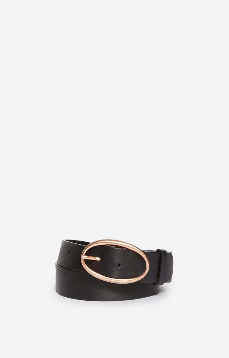 Black Iris Leather Belt 35Mm, Smooth