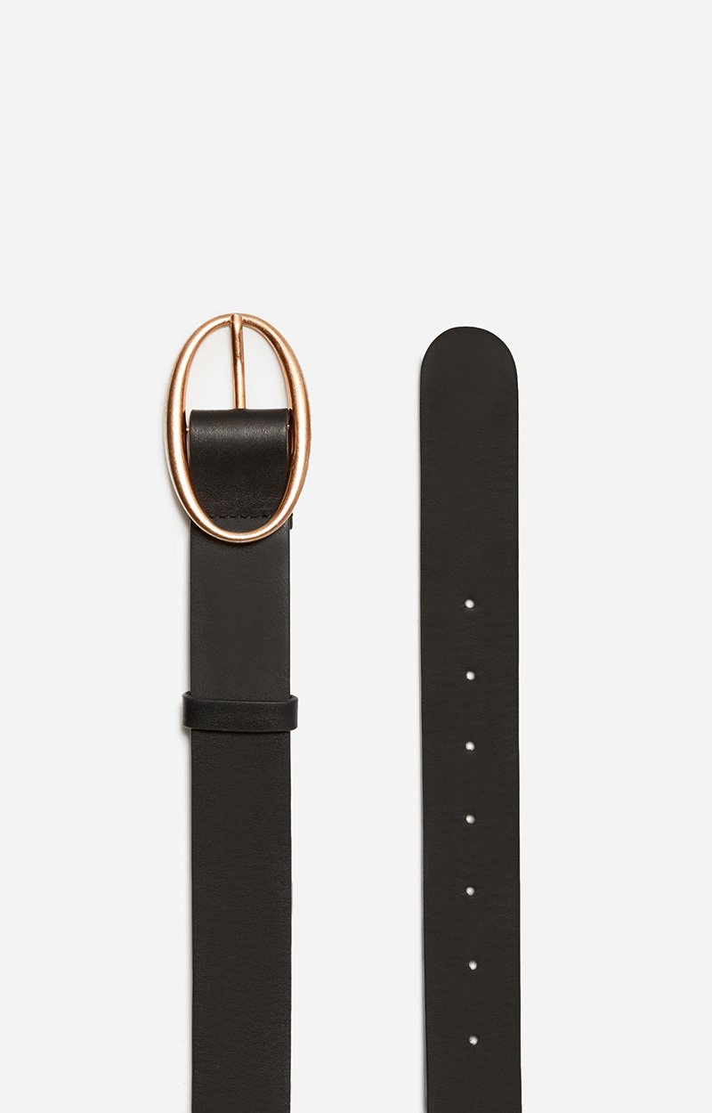 Black Iris Leather Belt 35Mm Smooth Black Vanessa Bruno