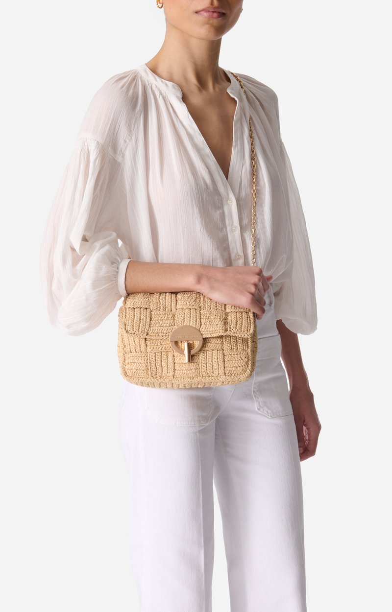 Raphia Medium Moon Bag Made in Madagascar Natural Vanessa Bruno