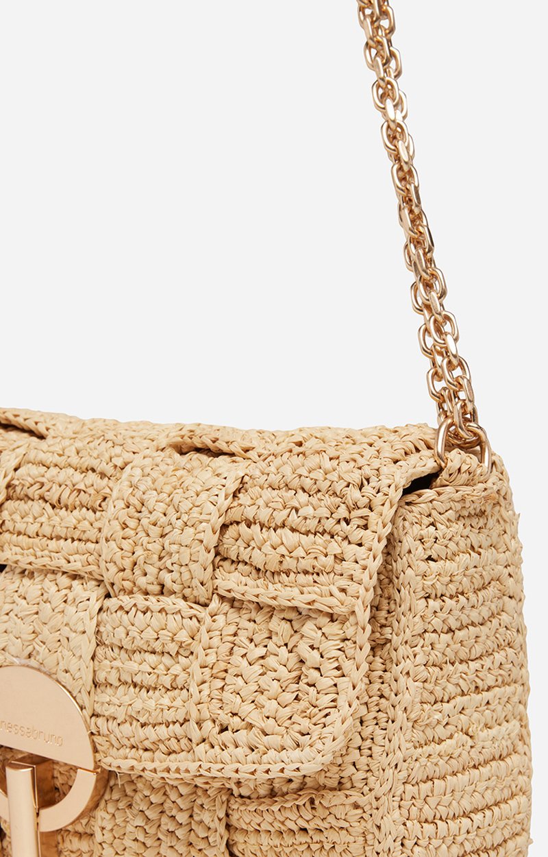 Raphia Medium Moon Bag Made in Madagascar Natural Vanessa Bruno