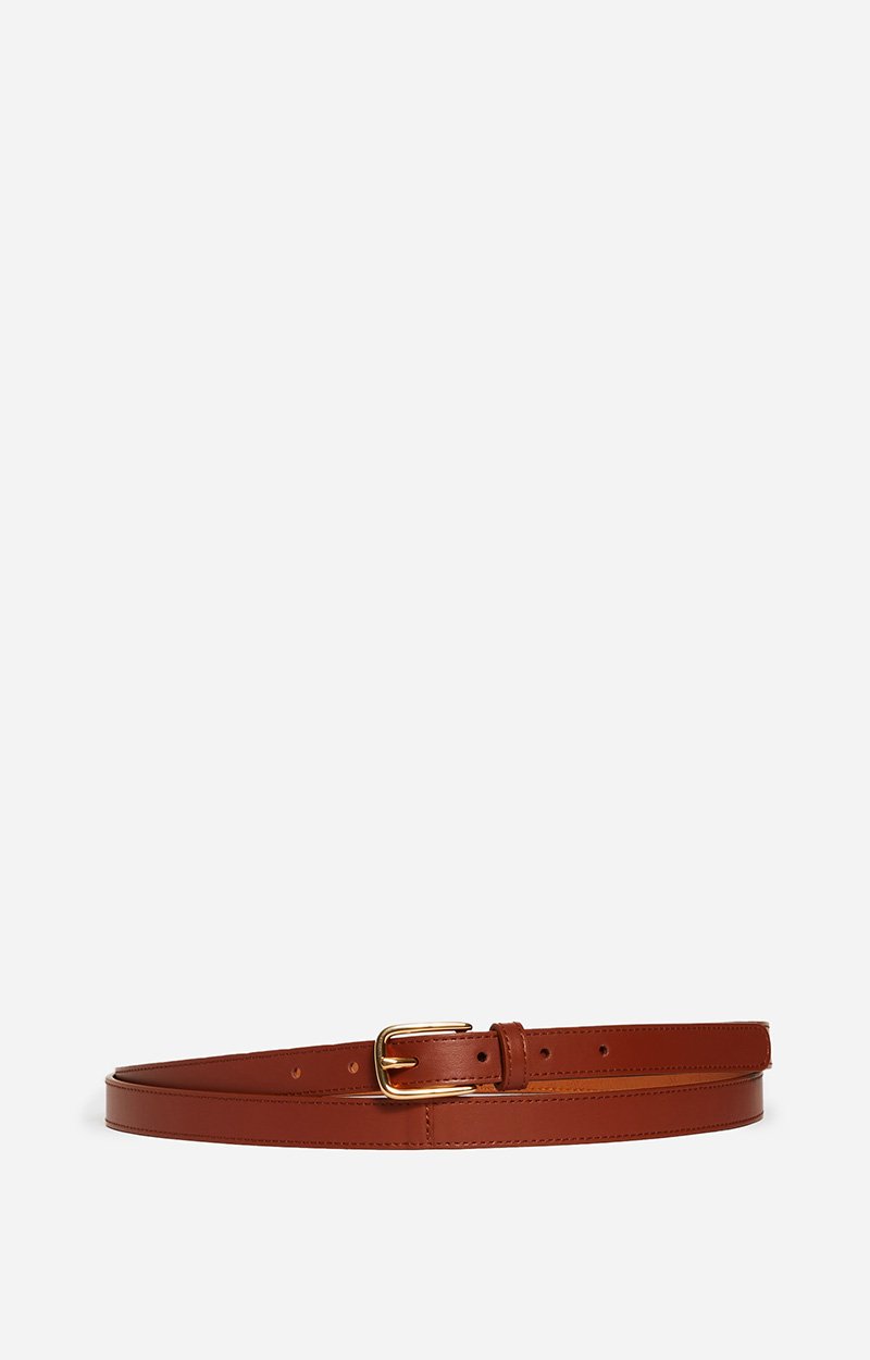 Brown Smooth Leather Belt 20Mm Double wrap, cowhide leather Classic Brown Vanessa Bruno