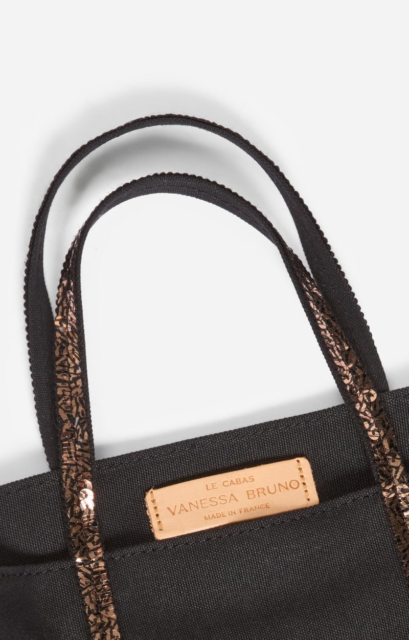 Canvas S Cabas Tote Carried by hand or on the shoulder Black / HAZELNUT Vanessa Bruno