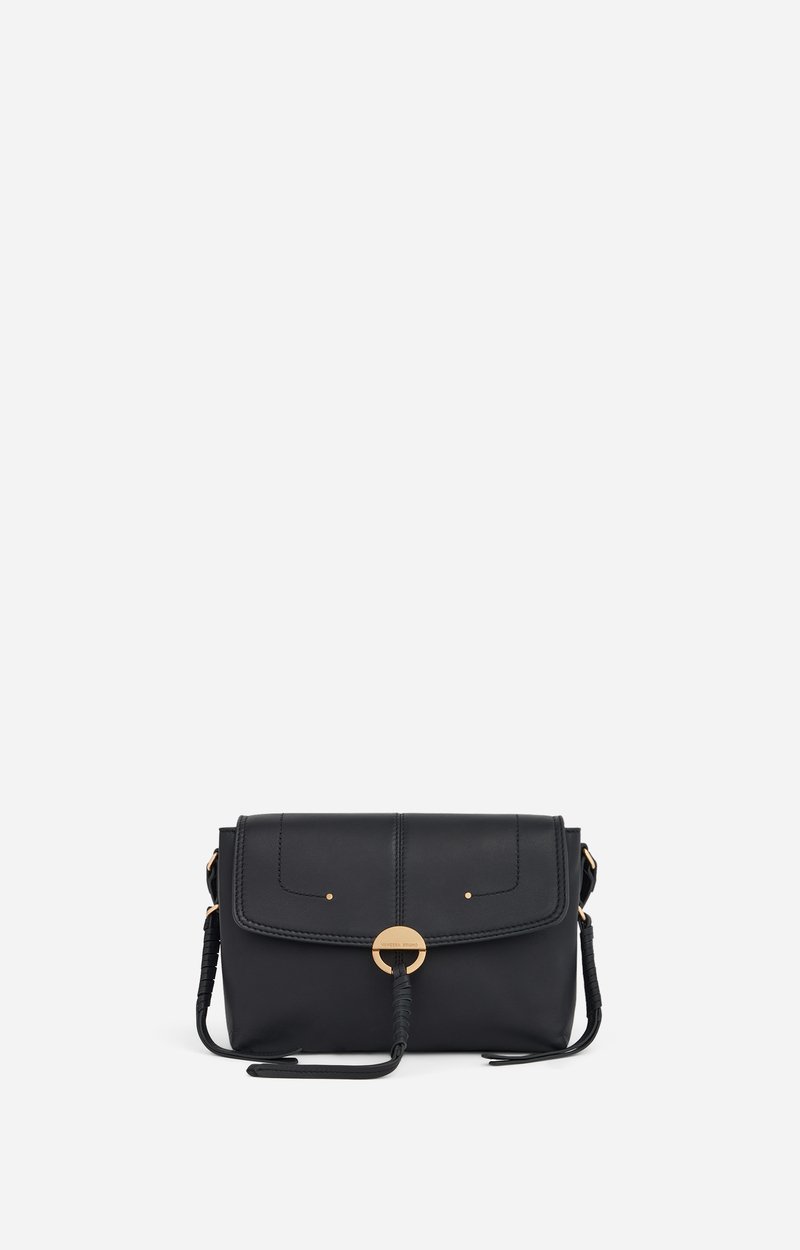 Small Leather Othilia Bag Smooth lambskin, double flap Black Vanessa Bruno
