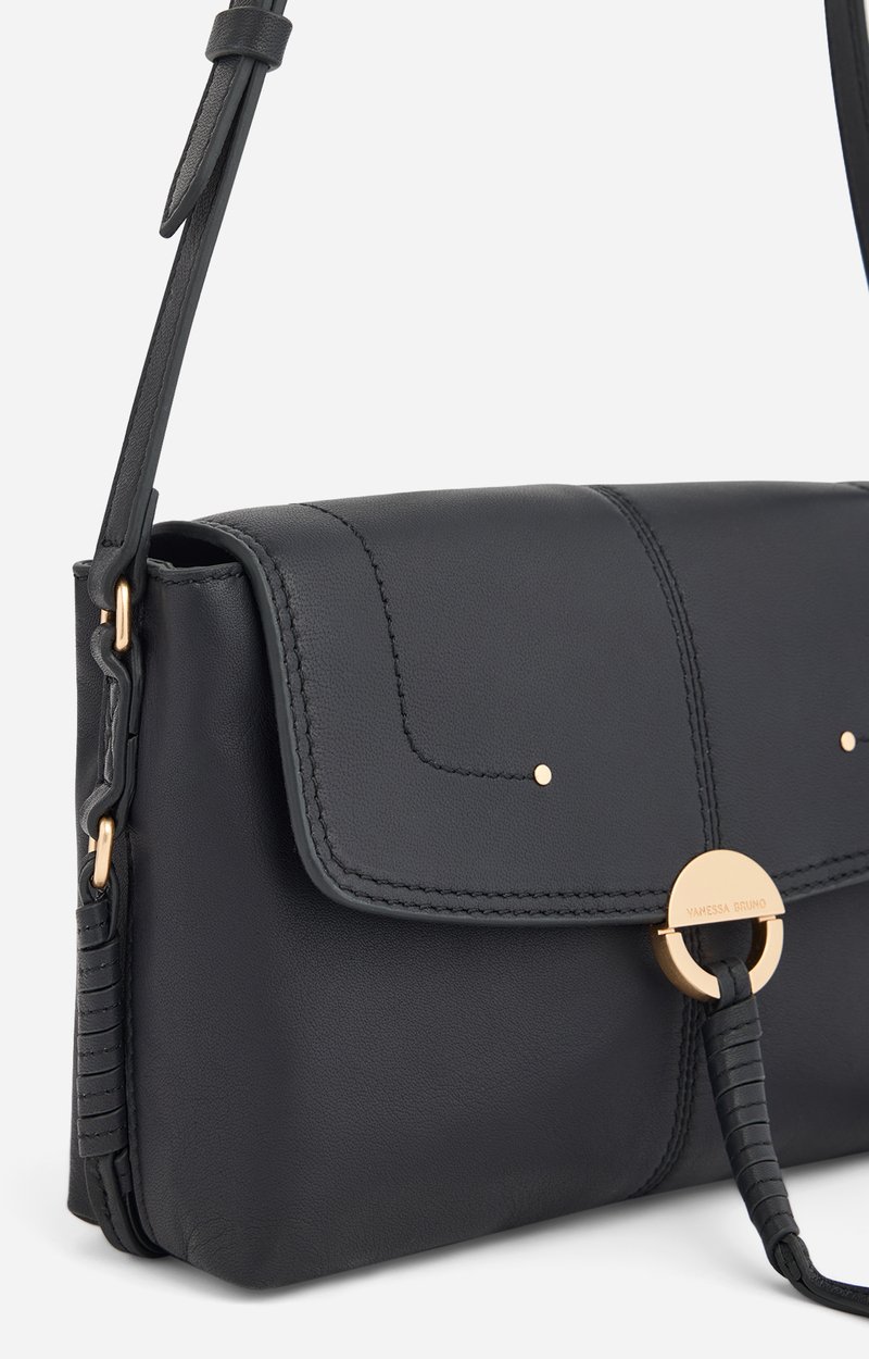 Small Leather Othilia Bag Smooth lambskin, double flap Black Vanessa Bruno