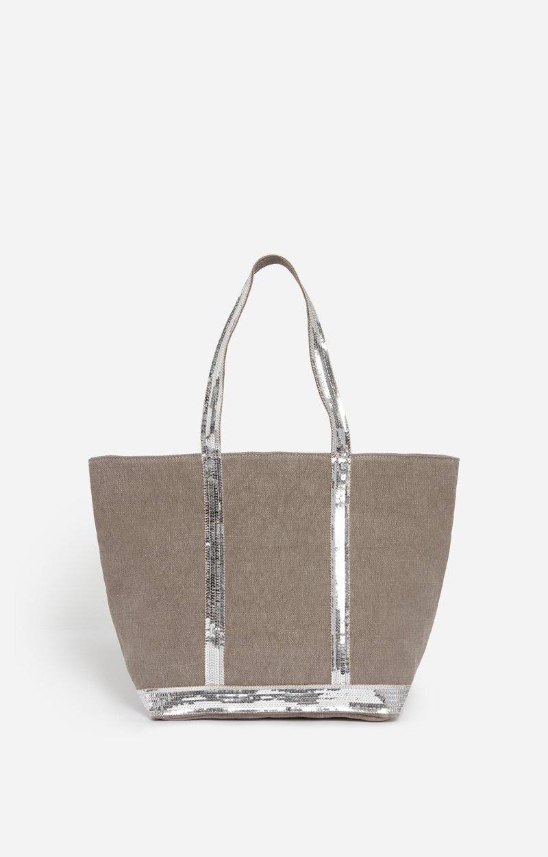 Linen M Zipped Cabas Tote, Shoulder carry, zip closure