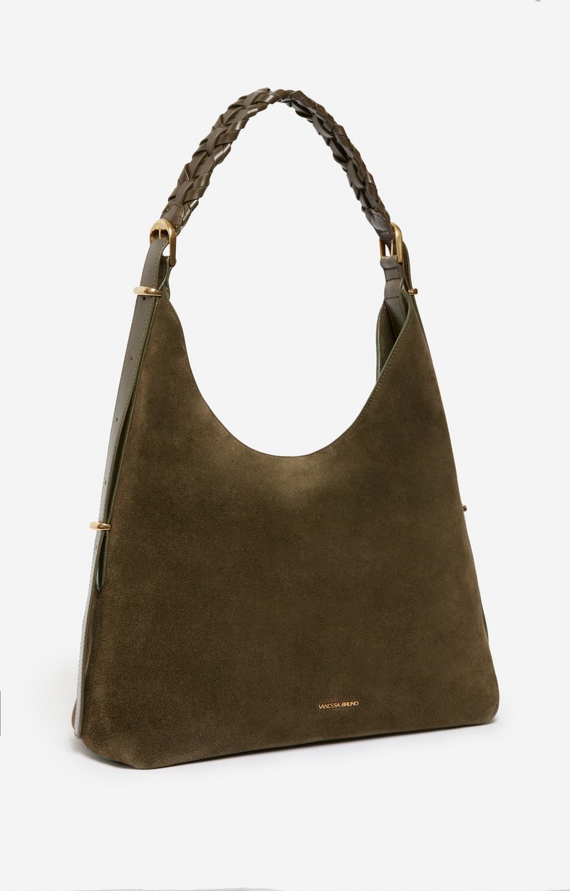 Large Calf Leather Jess Hobo Bag Cowhide leather, made in Italy KHAKI Vanessa Bruno