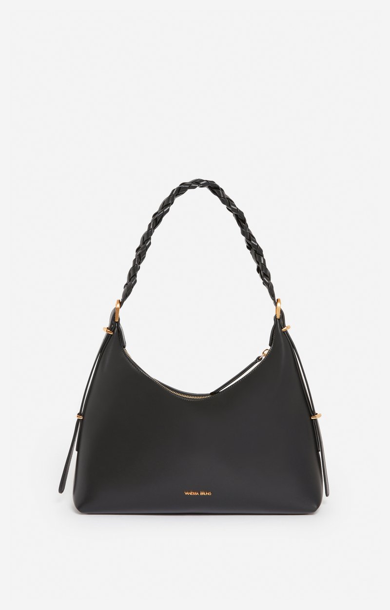 Small Jess Leather Hobo Bag Cowhide leather, made in Italy Black Vanessa Bruno