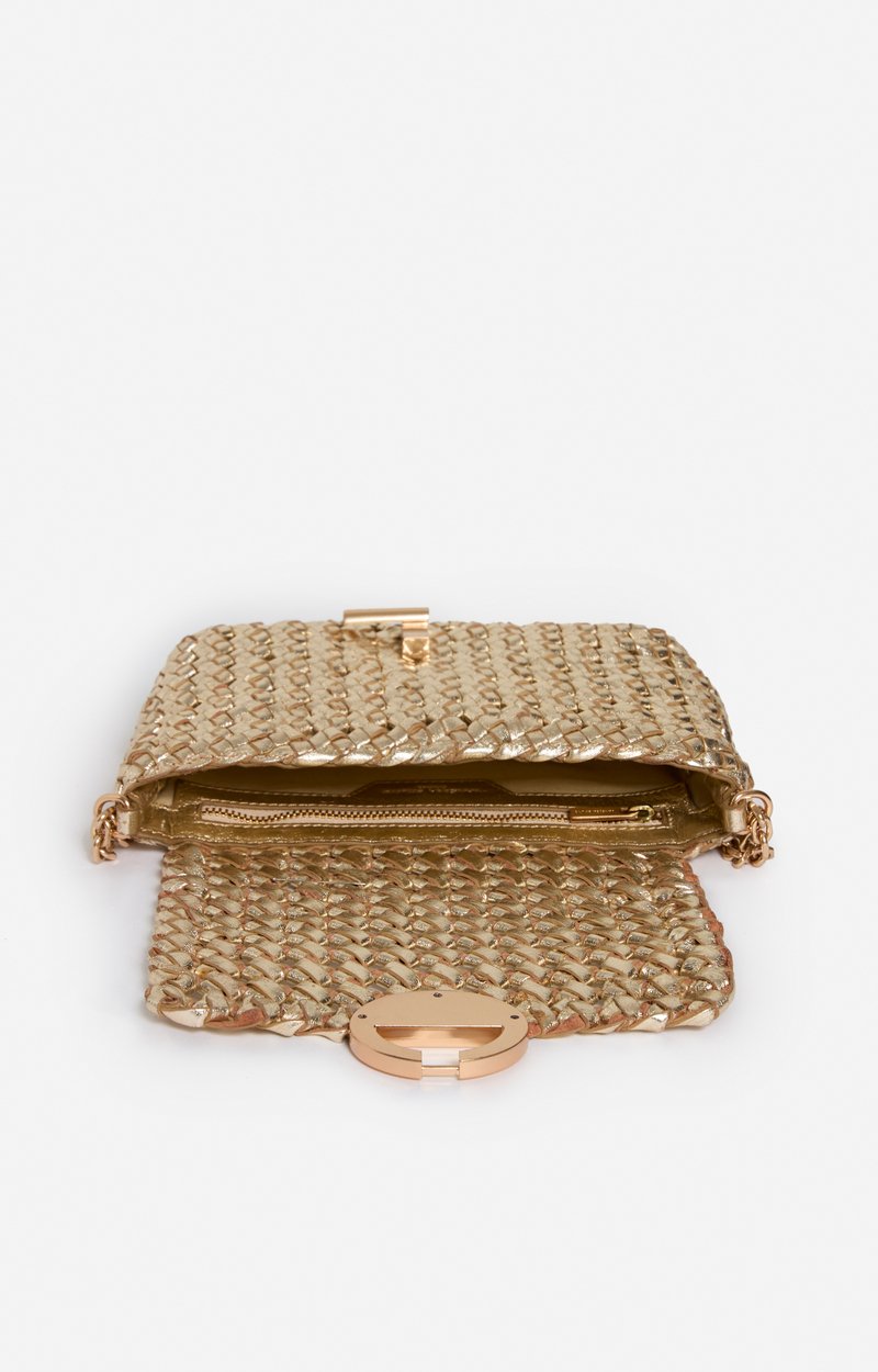 Medium Moon Bag in Braided Leather Openwork buffalo leather Golden Vanessa Bruno