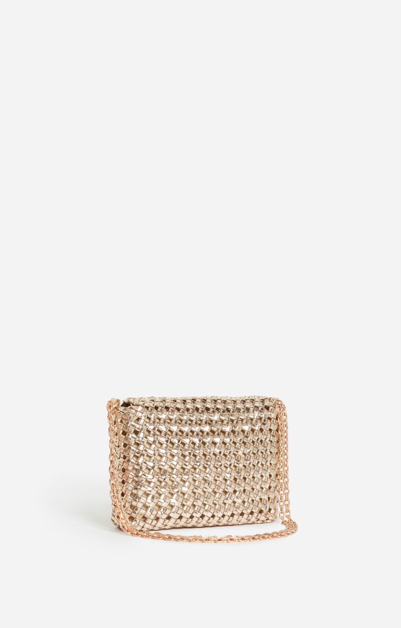 Medium Moon Bag in Braided Leather Openwork buffalo leather Golden Vanessa Bruno