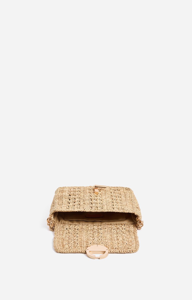 Small Raffia Lurex Moon Bag Made in Madagascar Copper Vanessa Bruno