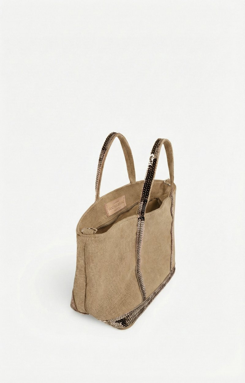 Linen XS Zipped Cabas Tote Handbag or crossbody bag with zipper Mushroom Vanessa Bruno