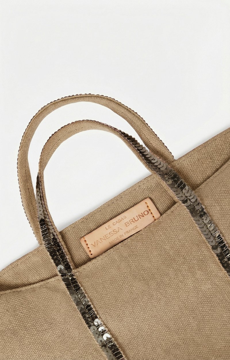 Linen XS Zipped Cabas Tote Handbag or crossbody bag with zipper Mushroom Vanessa Bruno