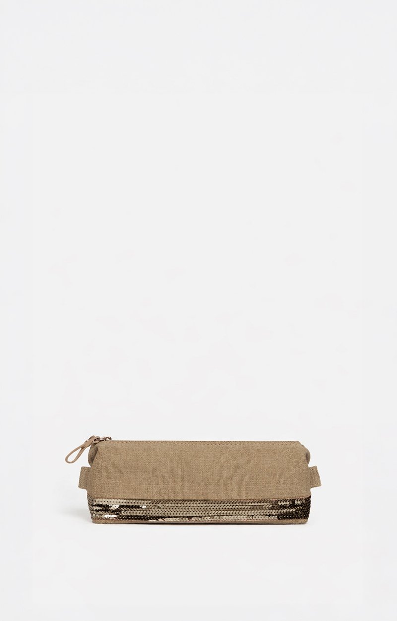 Linen Pencil Case Made of linen & sequins Mushroom Vanessa Bruno