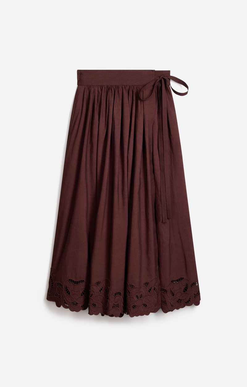 Guillaume Skirt Made of cotton & embroidery CHOCOLATE Vanessa Bruno