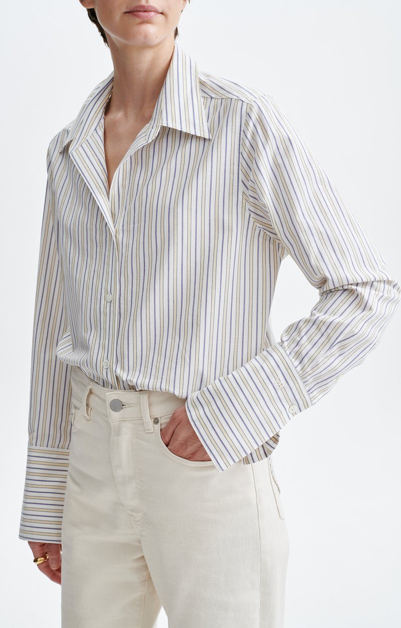 Esti Striped Shirt 100% cotton, multicolored stripes, oversized OFF-WHITE/BLUE Vanessa Bruno