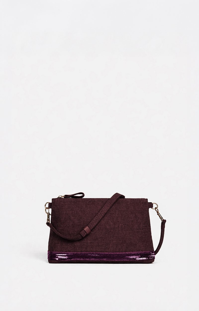 Clutch in Linen, Made in France, Crossbody Bag