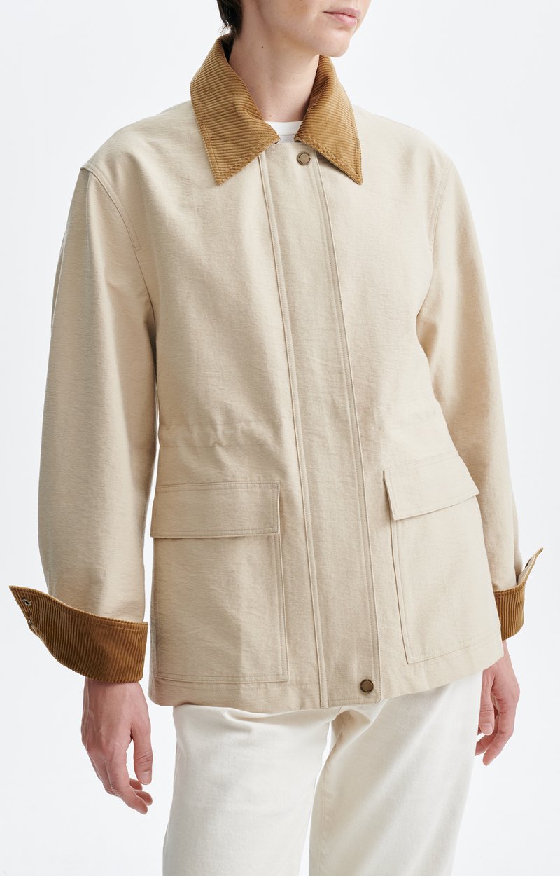 Hedy Crinkle Parka Crinkle cotton, corduroy collar Ficelle Vanessa Bruno