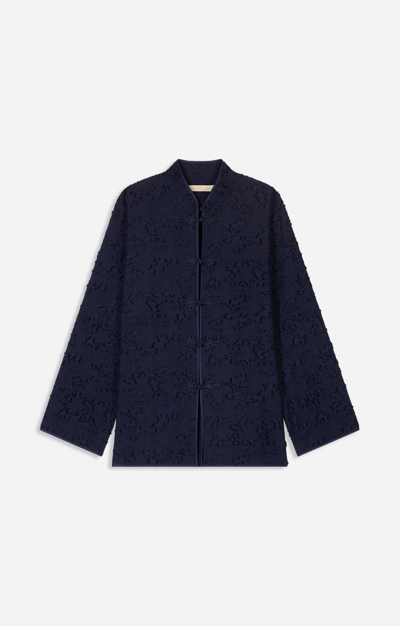 Hoshi Mandarin Jacquard Jacket, Jacquard, mandarin collar, 5 brandebourgs
