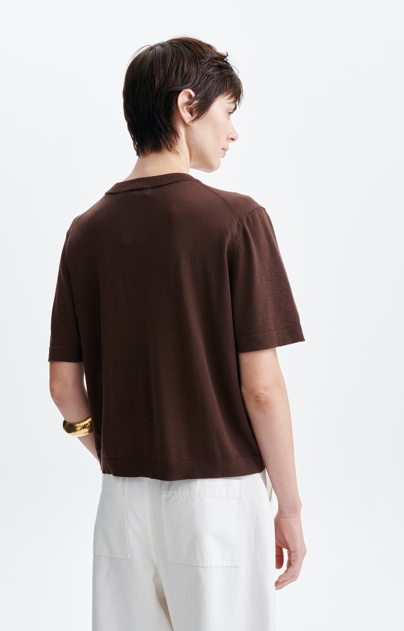 Hadi Short-Sleeve Sweater 100% merino wool, short sleeves CHOCOLATE Vanessa Bruno