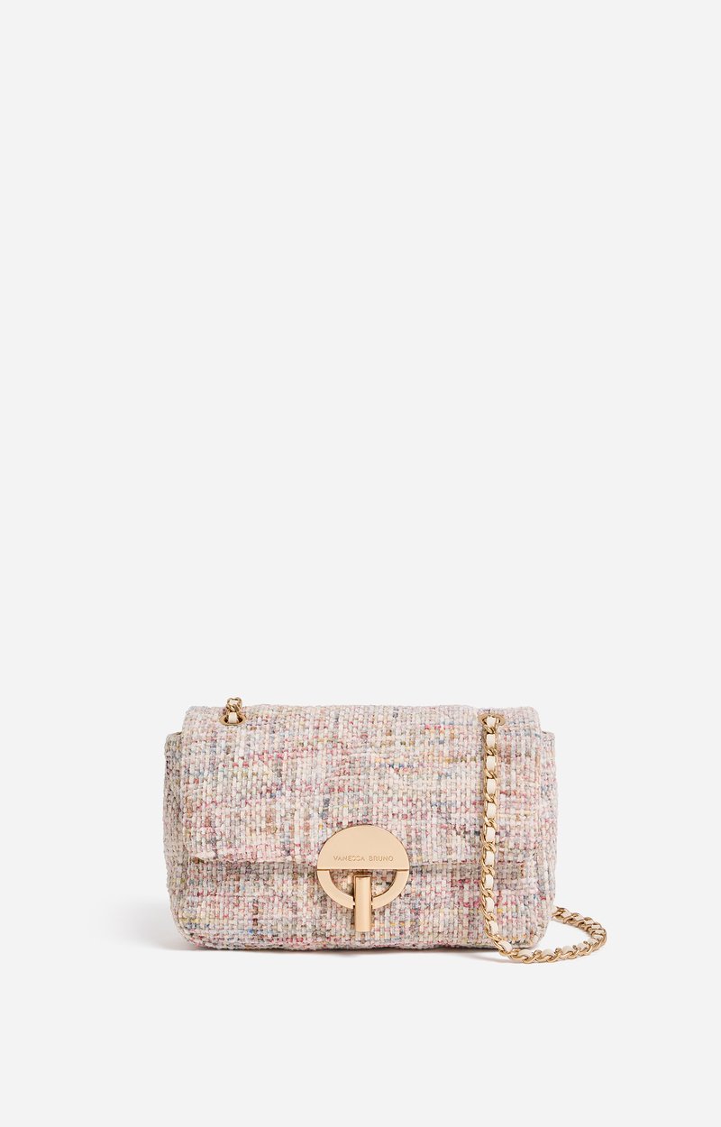 Medium Tweed Moon Bag Multicoloured tweed, gold chain, made in Italy Multicolored Vanessa Bruno