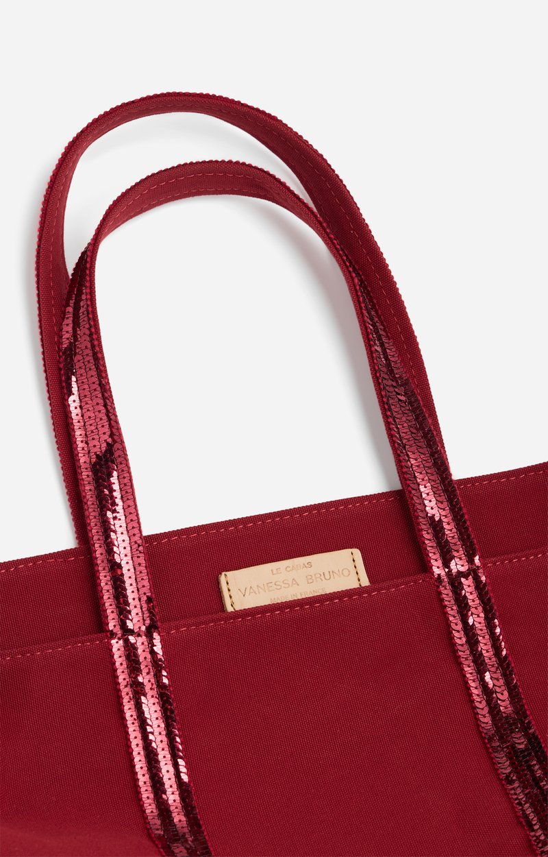 Canvas M Zipped Cabas Tote In canvas & sequins Goji Vanessa Bruno