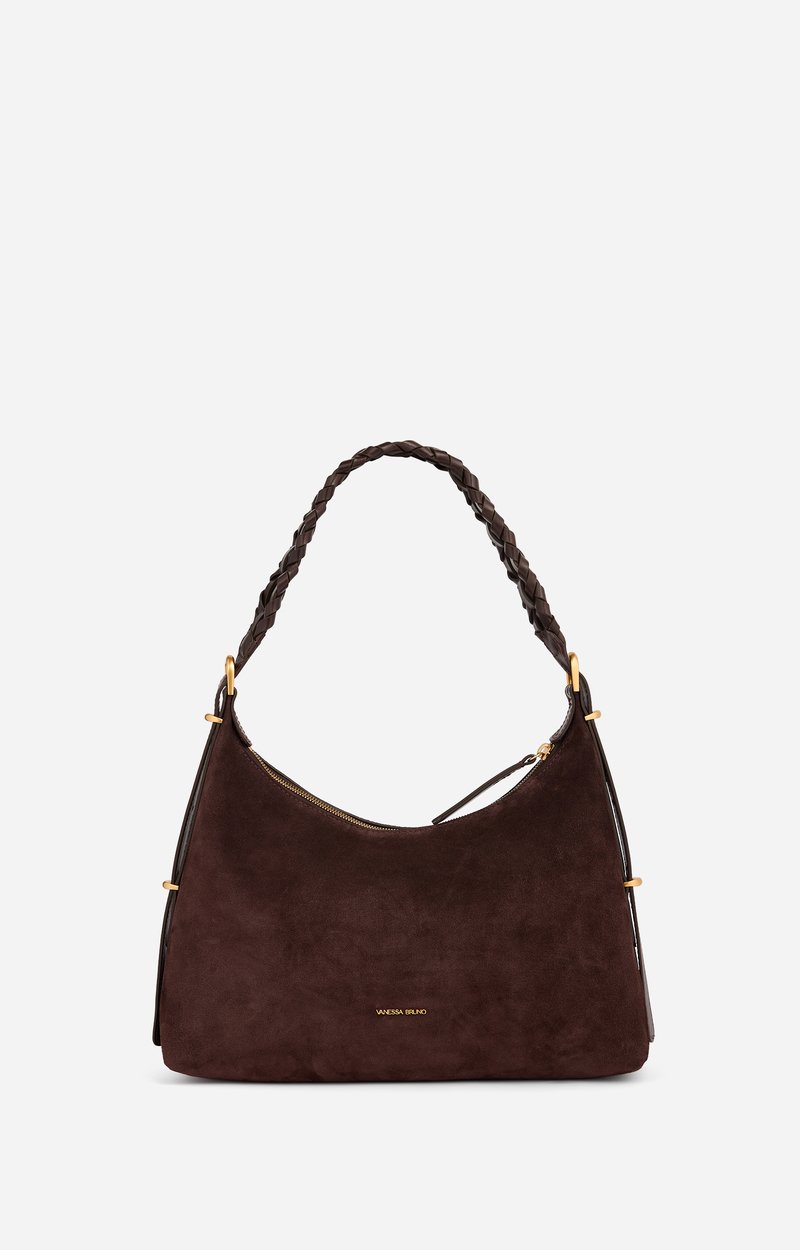 Small Leather Jess Hobo Bag Cowhide leather, made in Italy CHOCOLATE Vanessa Bruno