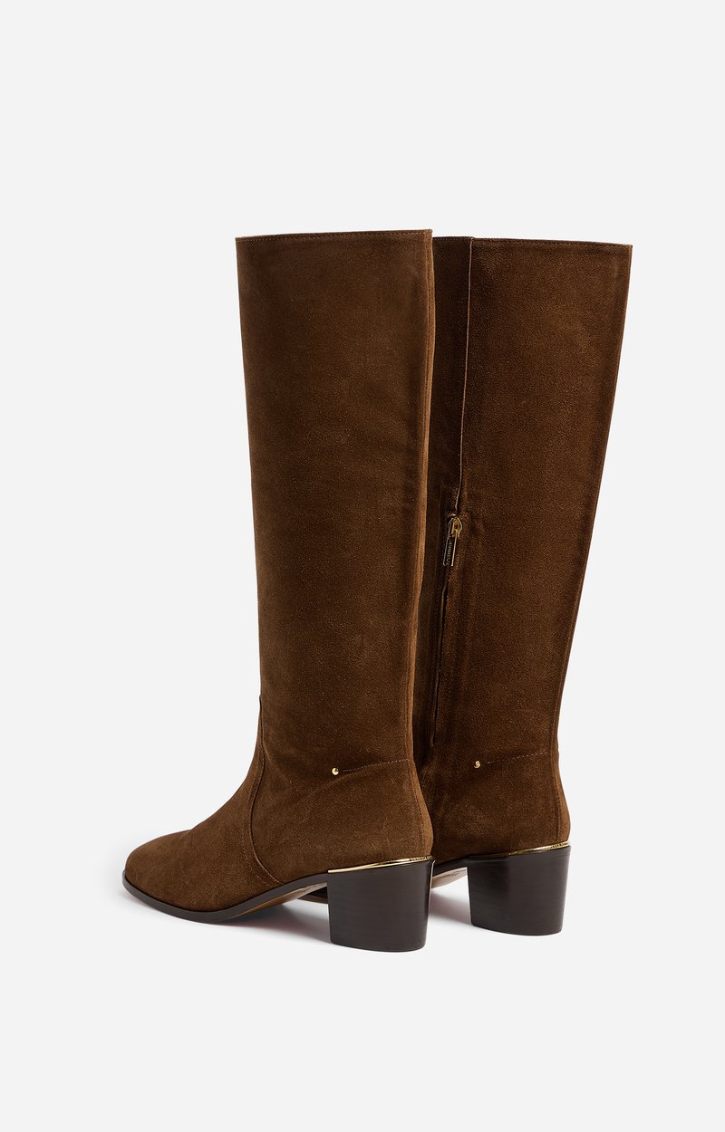 High Suede Leather Boots Suede leather, 45 mm heel Caramel Vanessa Bruno
