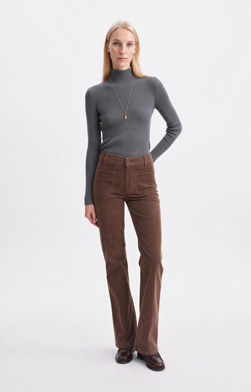 Hinda Sweater High-neck ribbed-knit sweater Tweed grey Vanessa Bruno