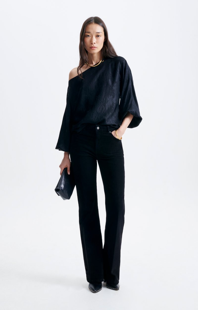 Hylf Blouse Acetate jacquard blouse, boat neck Black Vanessa Bruno