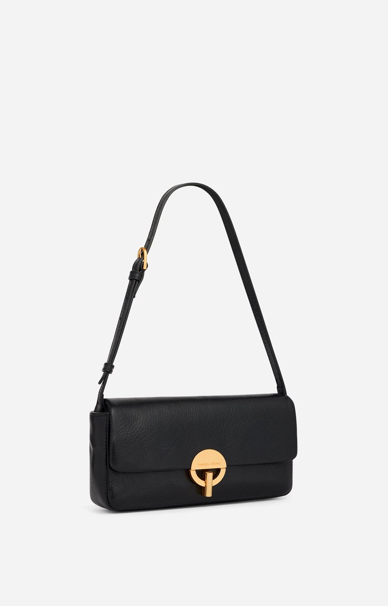 Leather Moon Baguette Bag Baguette version of the Moon, leather handle Black Vanessa Bruno