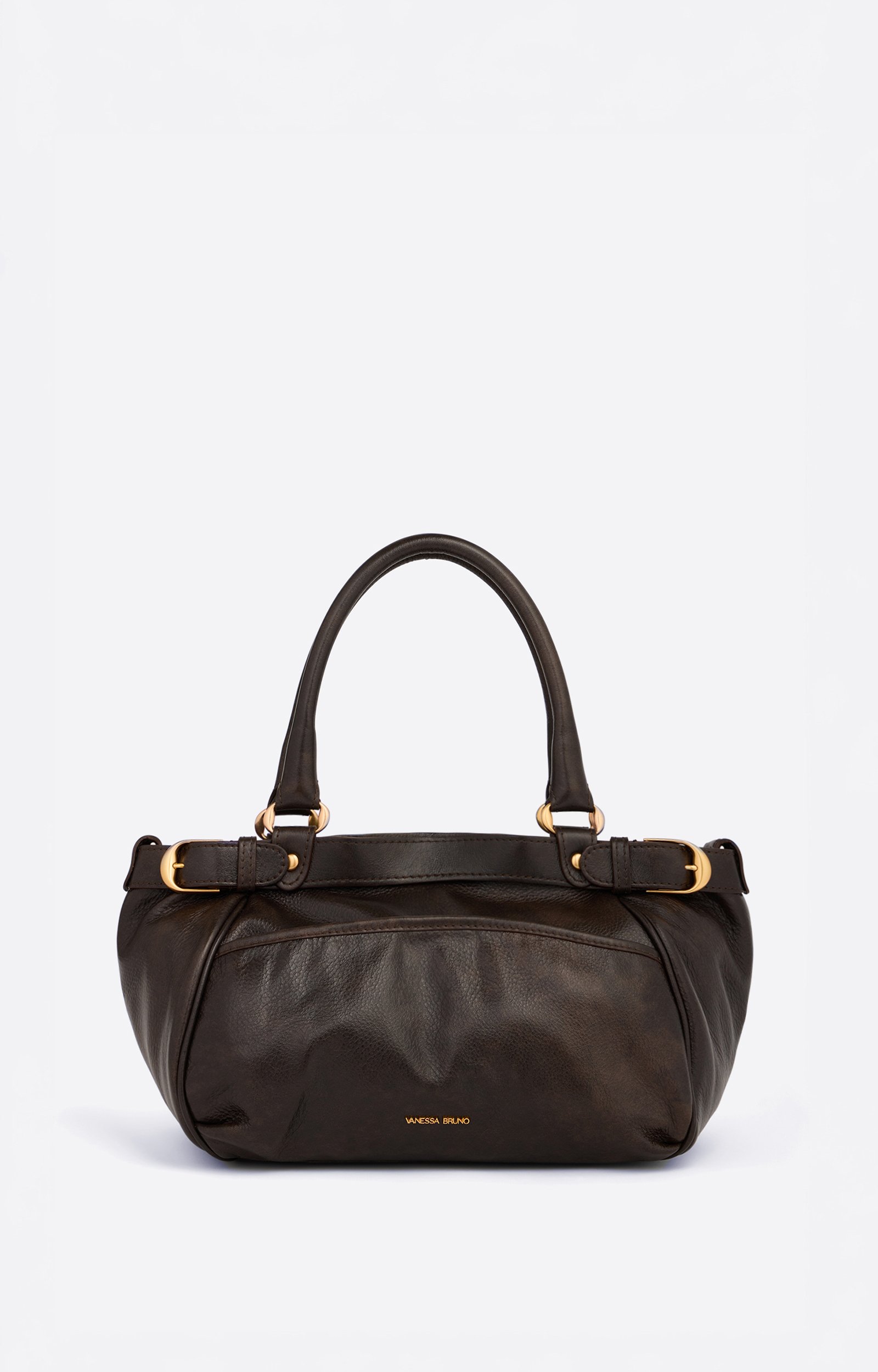 Small Leather Lune Bag Vintage-effect leather, limited edition COFFEE Vanessa Bruno
