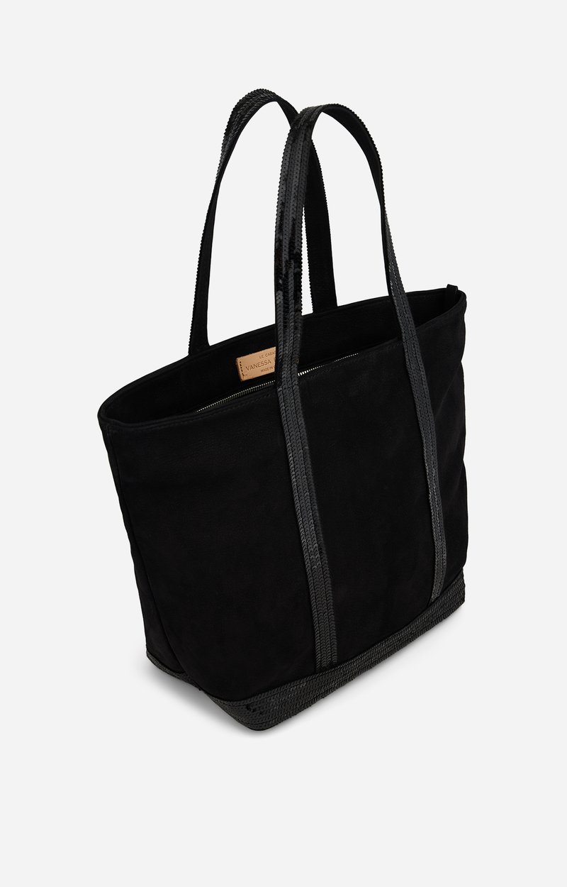 Nubuck Leather M Zipped Cabas Tote In leather, sequin trims Black Vanessa Bruno