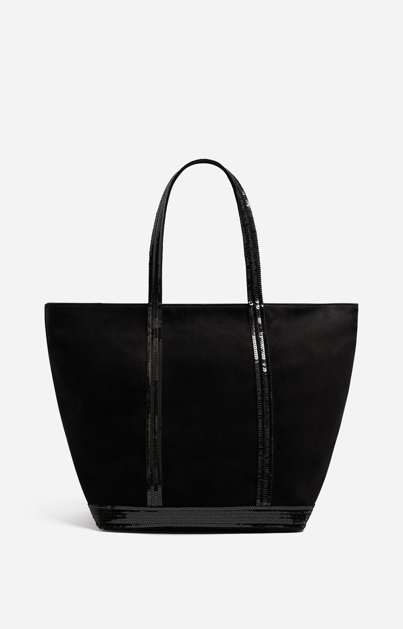 Nubuck Leather L Zipped Cabas Tote In leather, sequin trims Black Vanessa Bruno