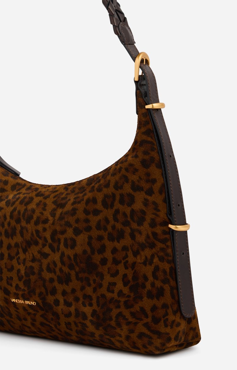 Small Jess Leopard Hobo Bag Leopard-print velvet leather Fawn Vanessa Bruno
