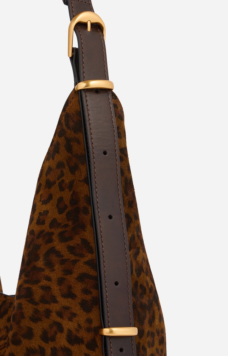 Large Jess Leopard Hobo Bag Leopard-print velvet leather Fawn Vanessa Bruno