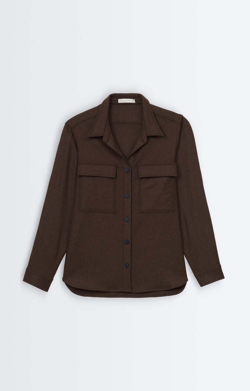 Demo Shirt Wool-blend shirt, straight cut Classic Brown Vanessa Bruno