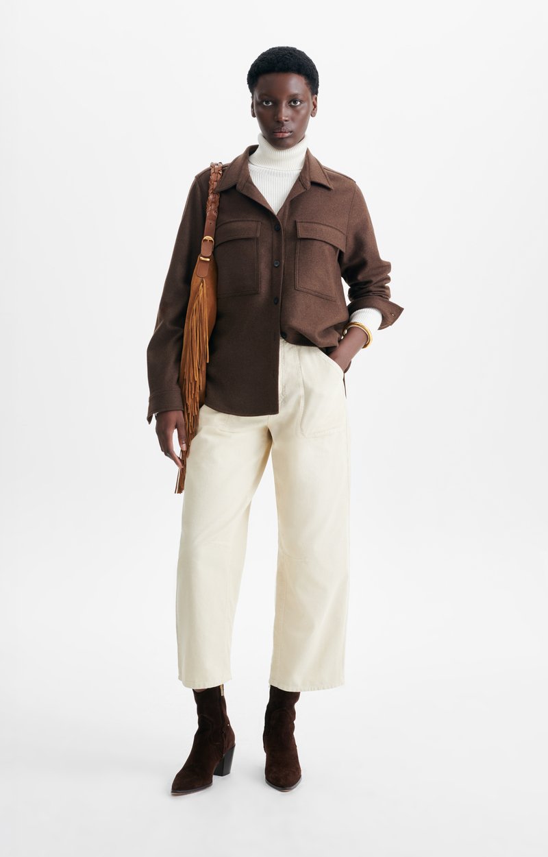Demo Shirt Wool-blend shirt, straight cut Classic Brown Vanessa Bruno
