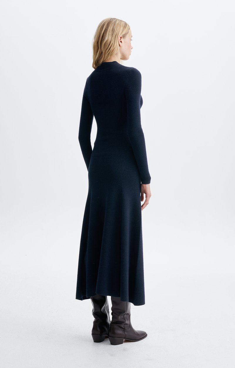 Stella Dress Long knit dress in wool and cotton Navy Blue Vanessa Bruno