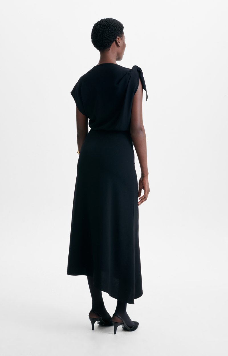 Hanelia Dress Long crepe dress, shoulder knot Black Vanessa Bruno