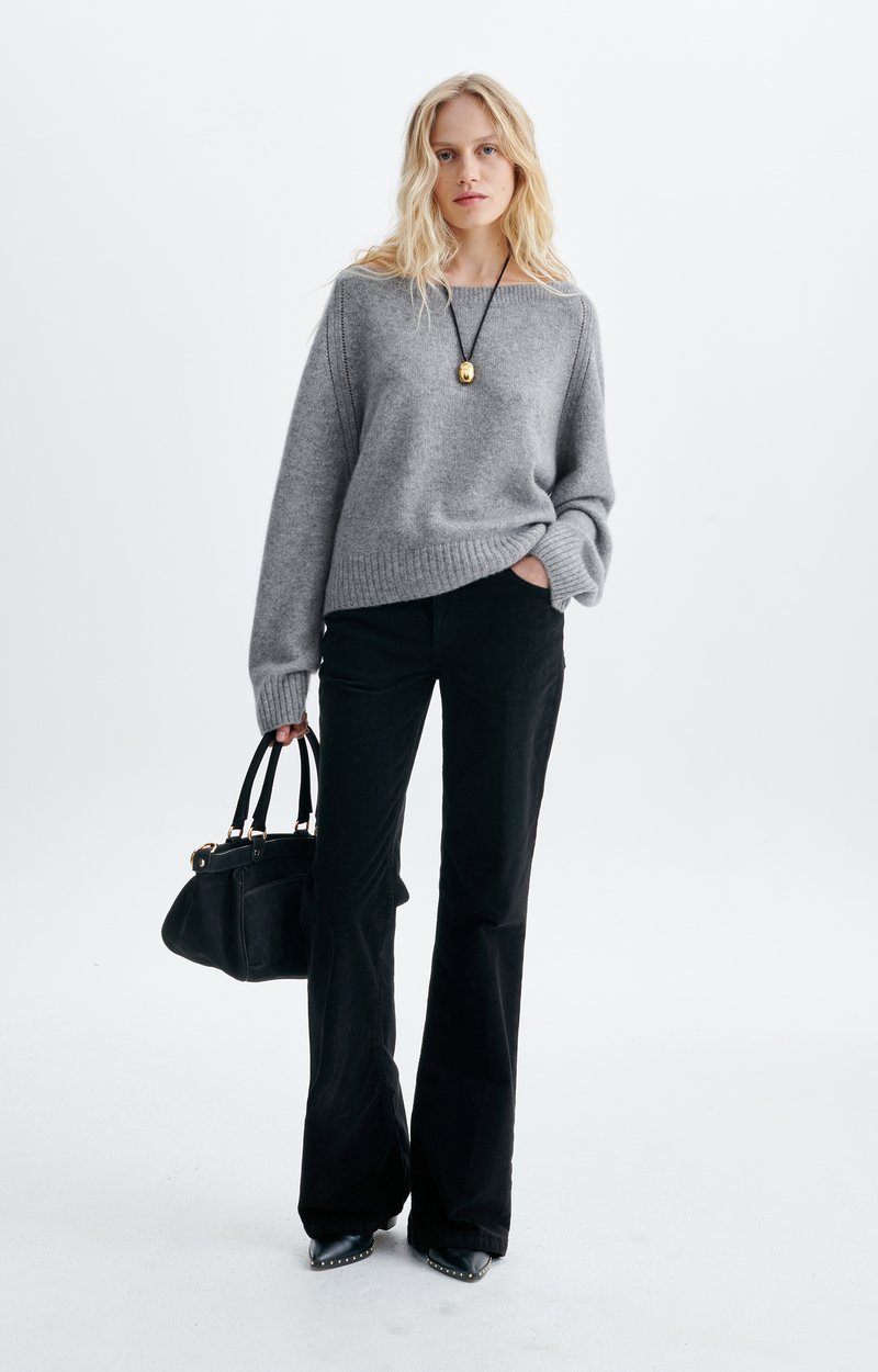 Hestia Sweater Cashmere boat-neck jumper Tweed grey Vanessa Bruno