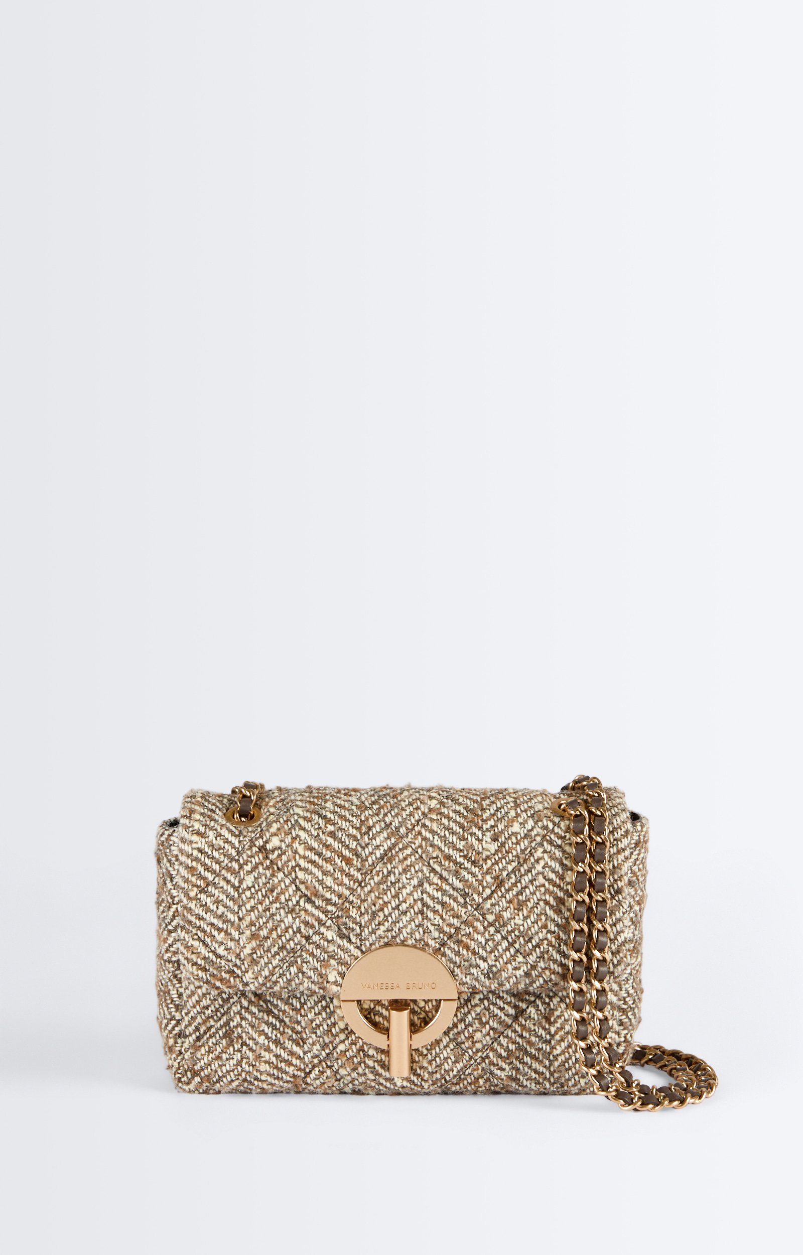 Medium Tweed Moon Bag Tweed-effect fabric bag, chain strap Mole Vanessa Bruno