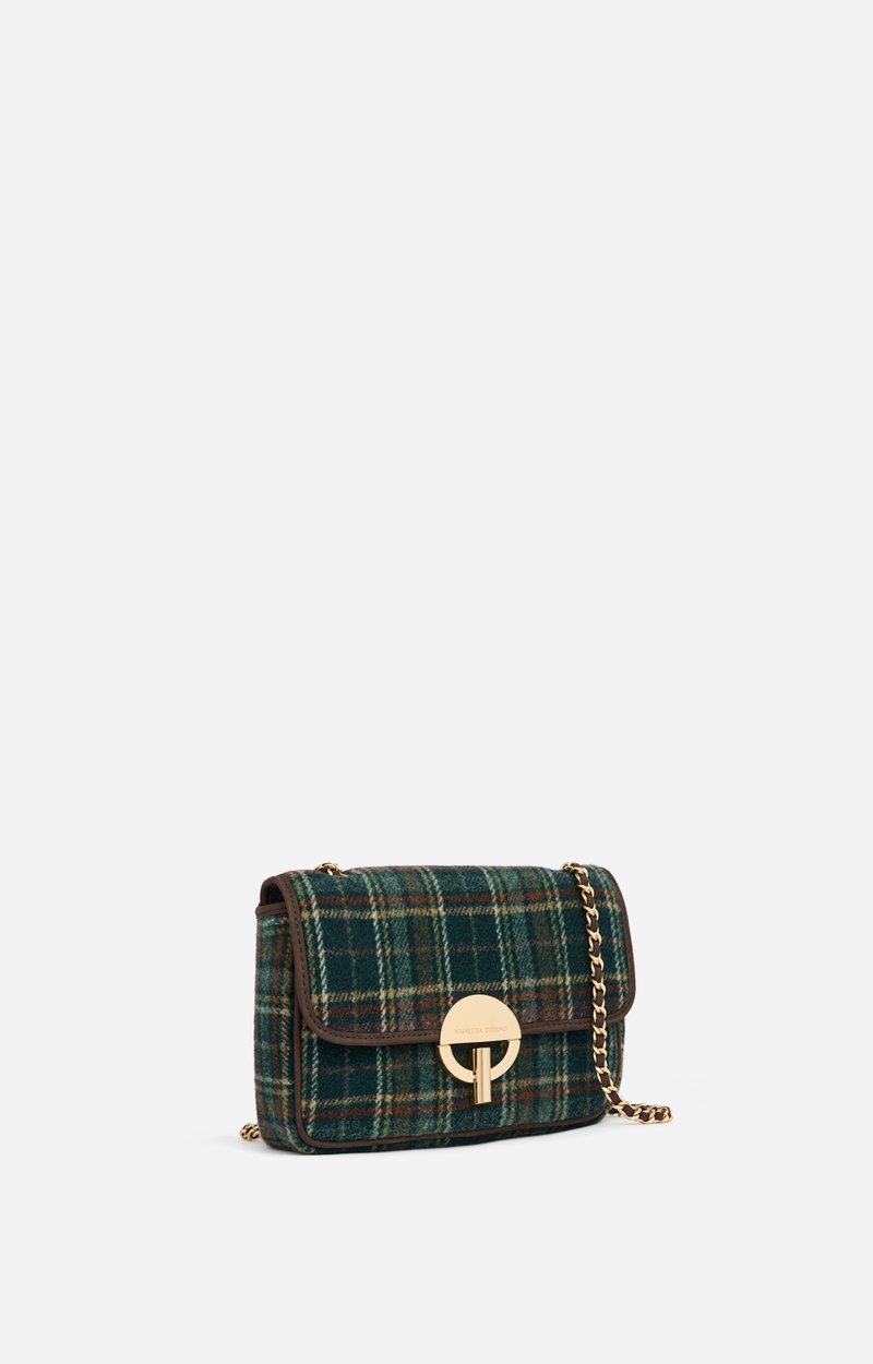 Medium Tartan Moon Bag Moon bag in tartan fabric, leather trims Green Vanessa Bruno