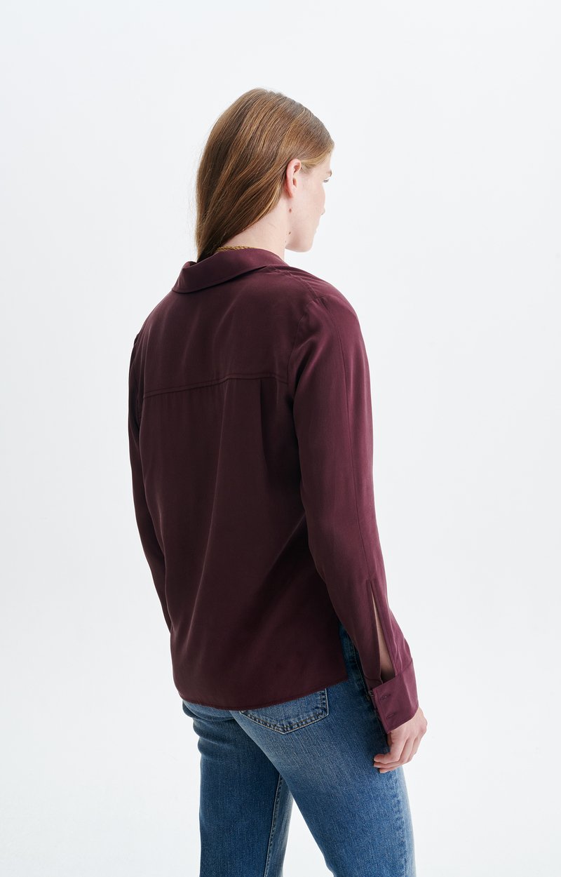 Helio Shirt Silk shirt with a shirt collar Fig Vanessa Bruno