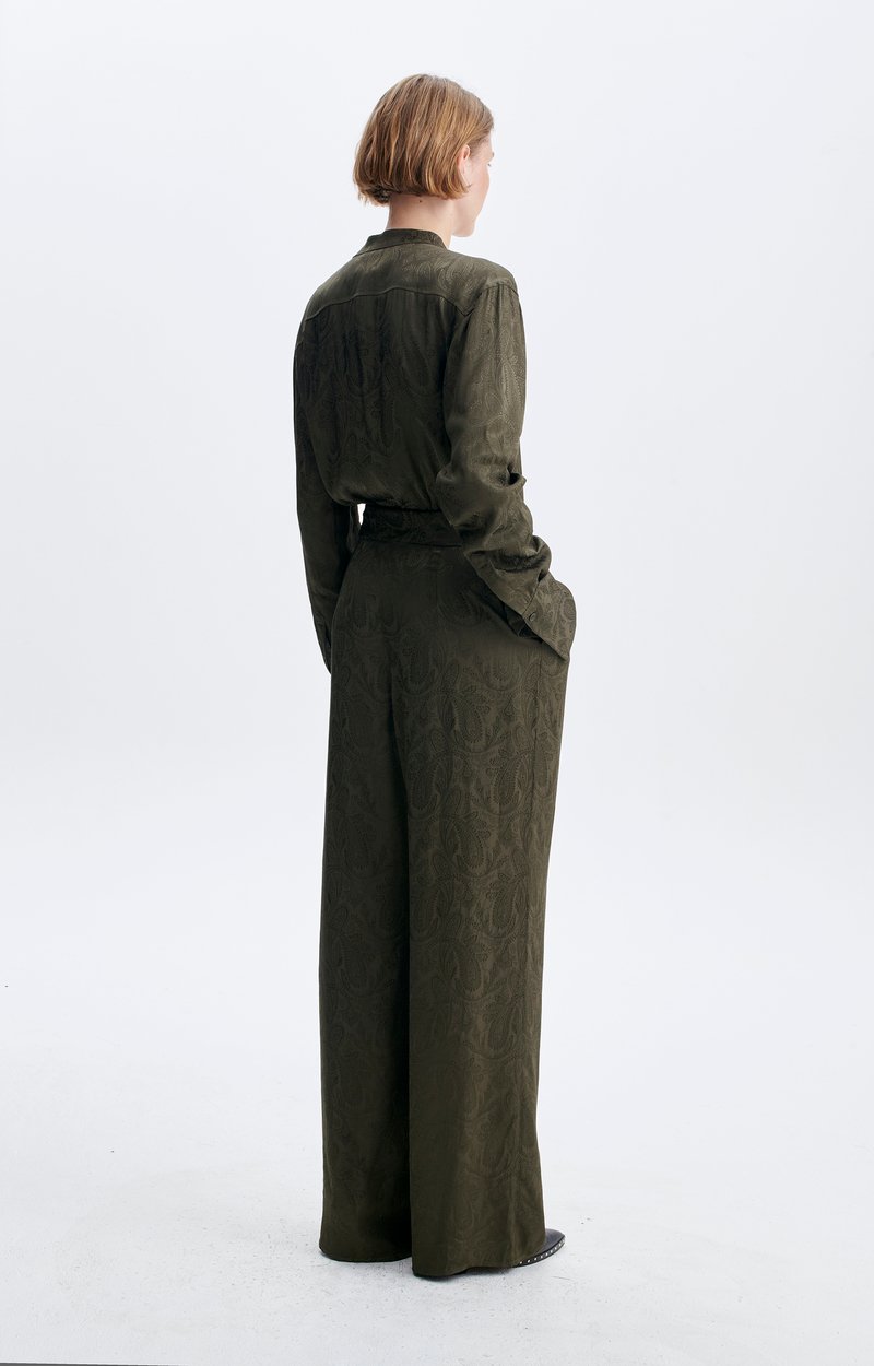 Hys&eacute; Jumpsuit Jacquard jumpsuit, band collar KHAKI Vanessa Bruno